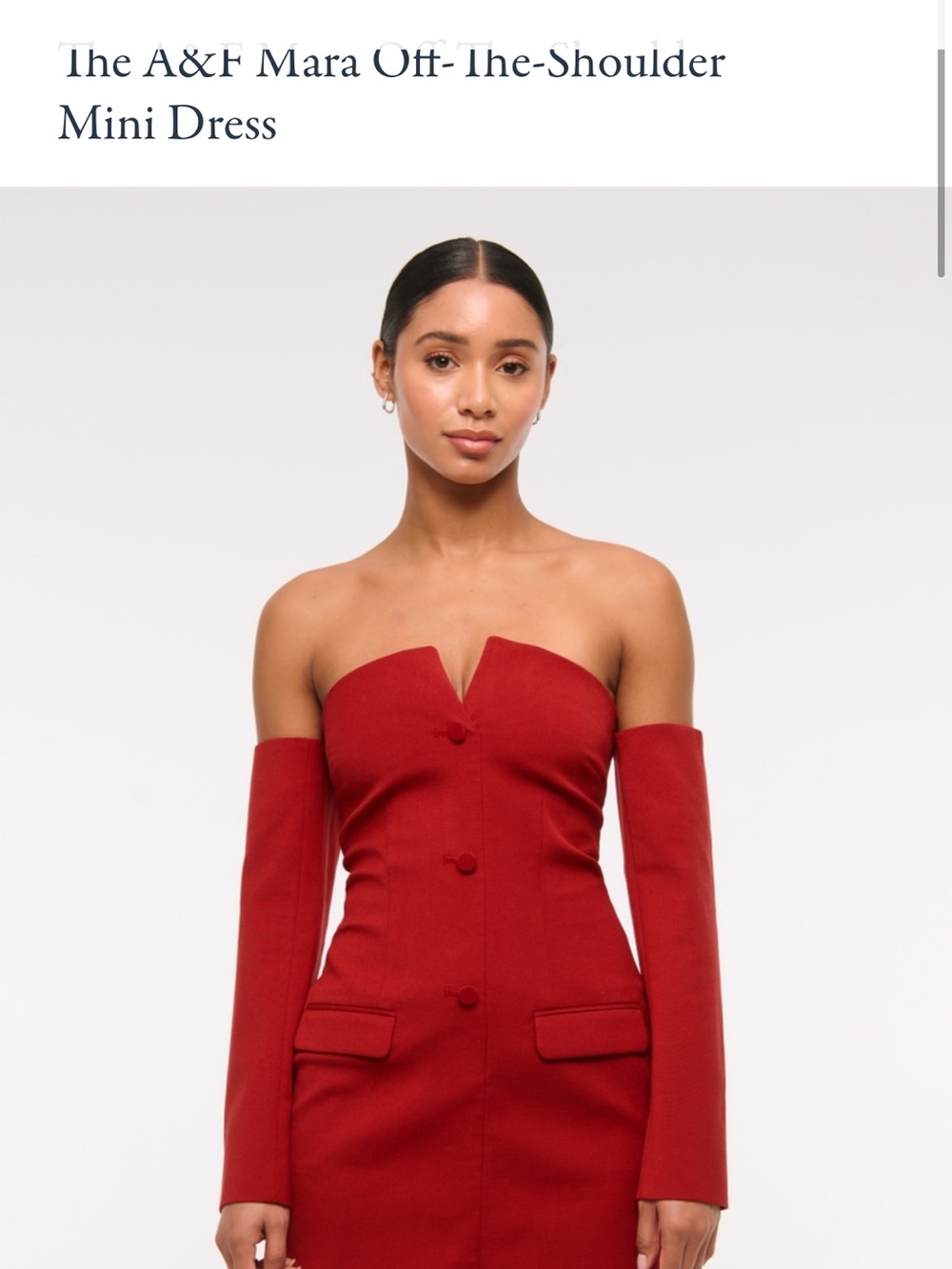A&F Mara Off-The-Shoulder Mini Dress in Rich Red